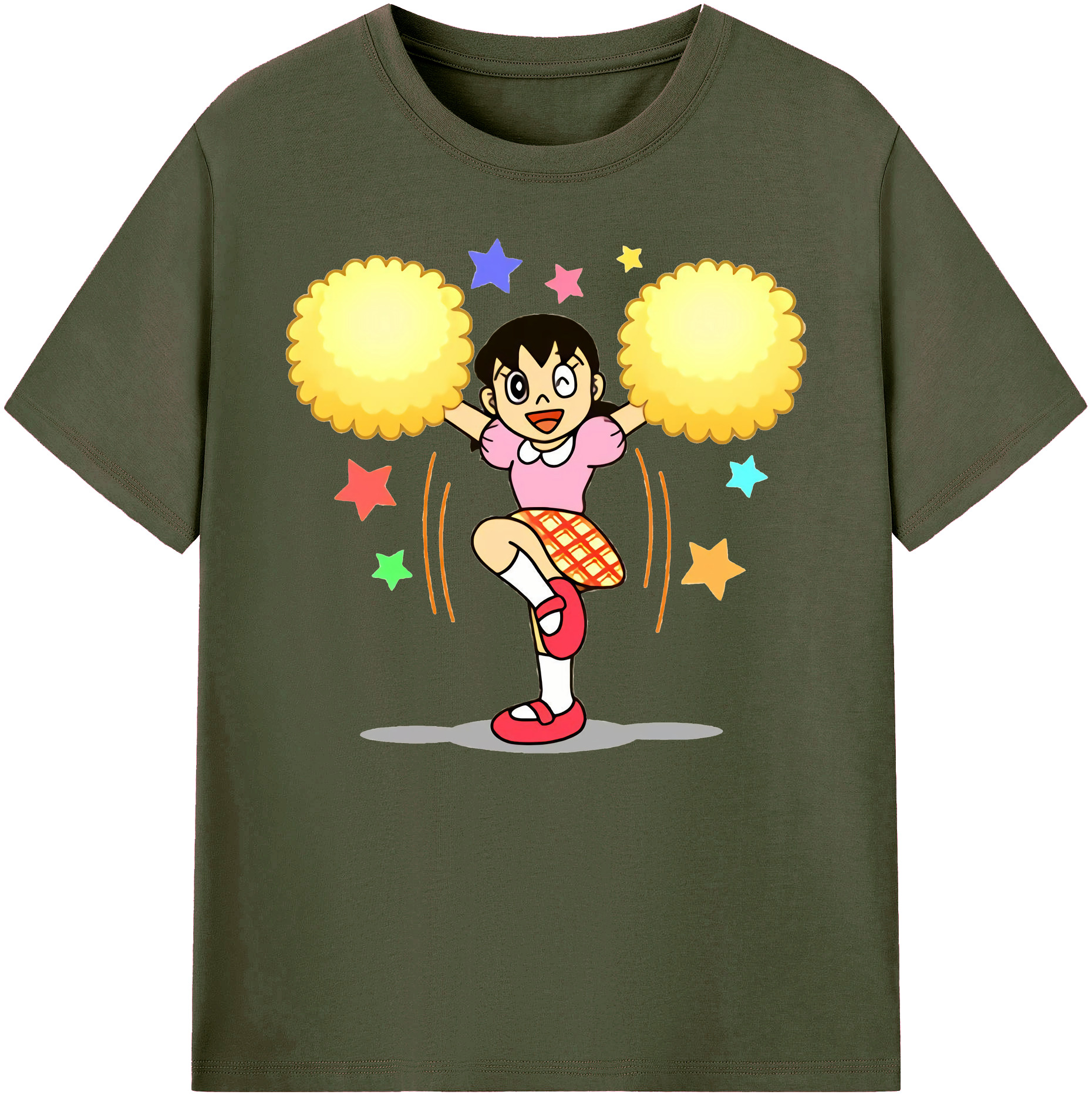 （画像用） ドラえもん みなもと しずか Doraemon Shizuka Minamoto 綿100％ メンズ半袖Tシャツ｜肌触りやわらか＆通気性
